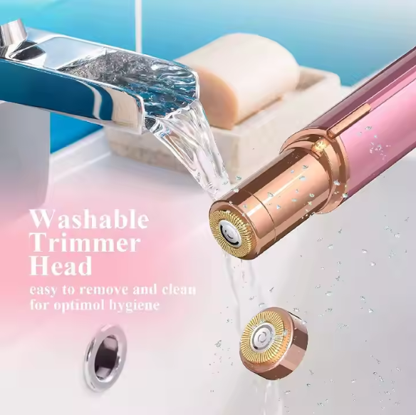 Washable trimmer head for easy cleaning and hygiene.