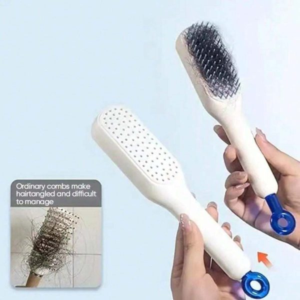 Before and after cleaning the comb
