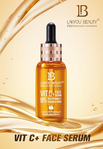 Glass bottle of Lakyou Beauty Serum for dull and uneven skin tone"
