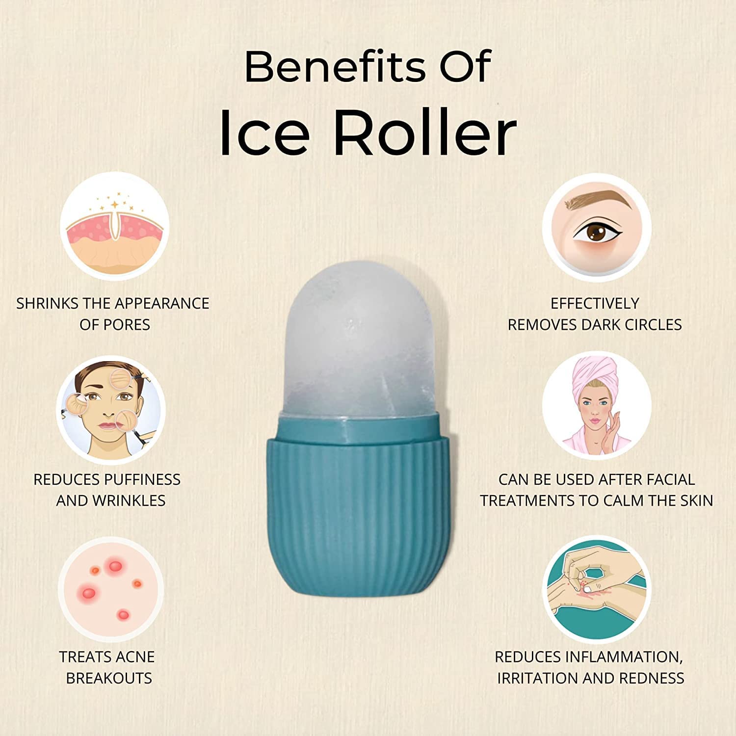 Ice roller for face puffiness