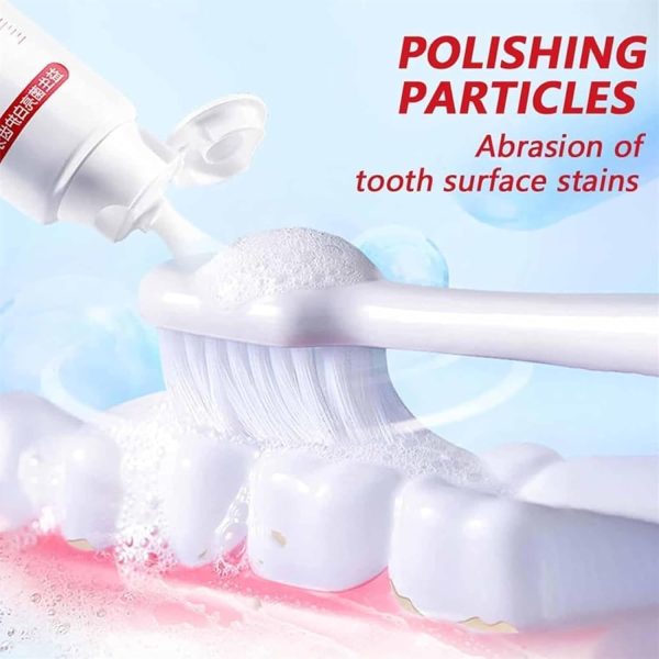 Ultra whitening toothpaste close-up