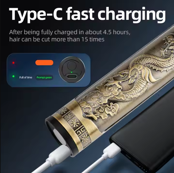 Vintage hair trimmer with USB charging