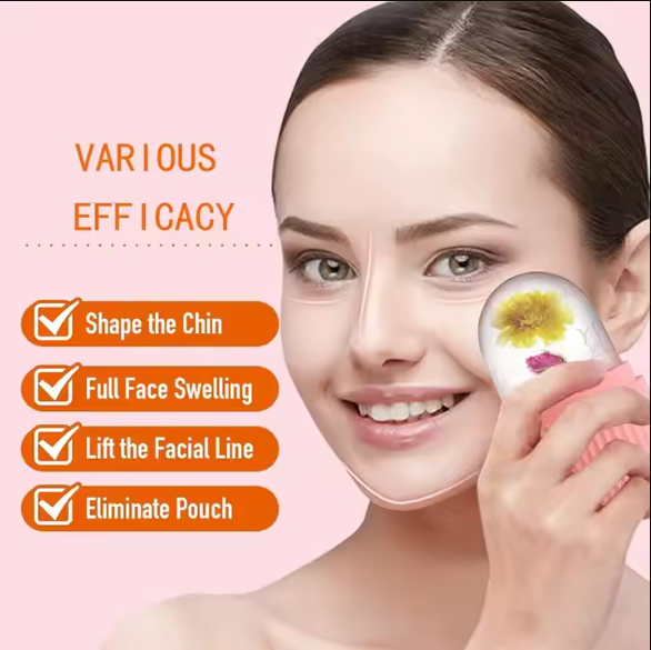 Ice roller used on cheeks
