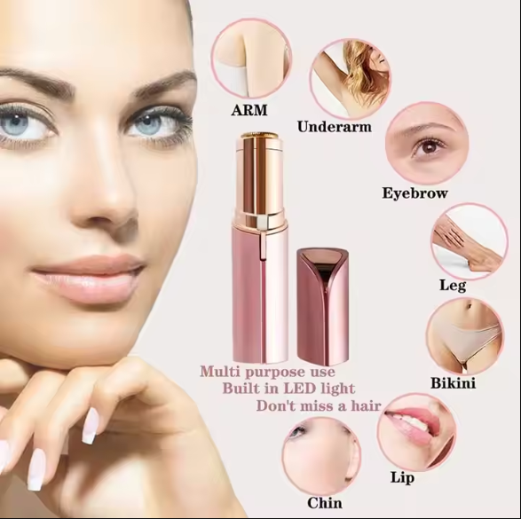 Woman using remover on upper lip
